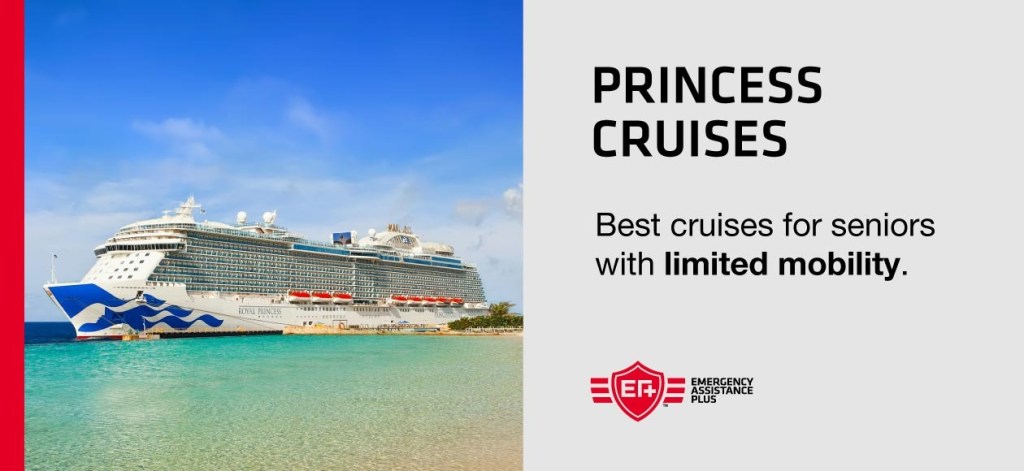 Princess cruise line ship sailing across the ocean.