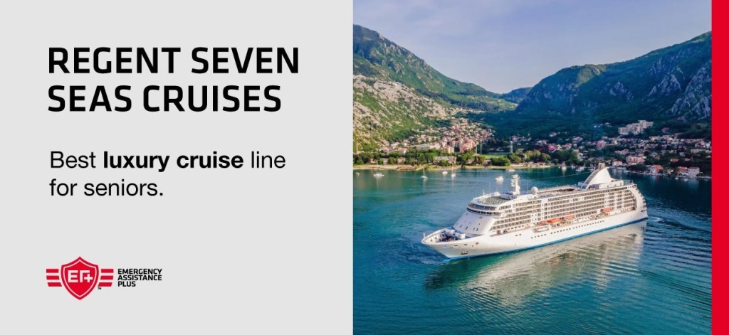 Seven Seas Cruises ship sailing across the ocean.
